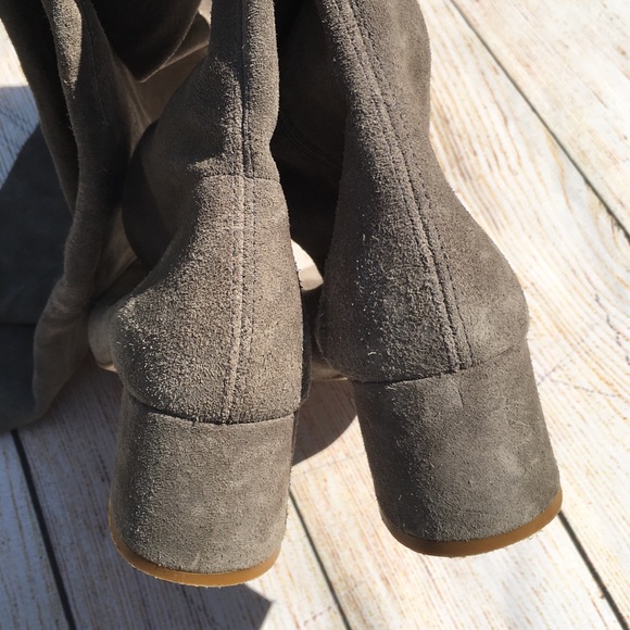 Topshop | caramel suede over the knee boots 37 - Picture 6 of 8